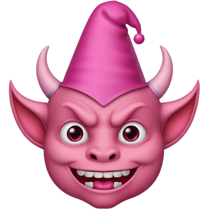 Devil with pink party hat emoji