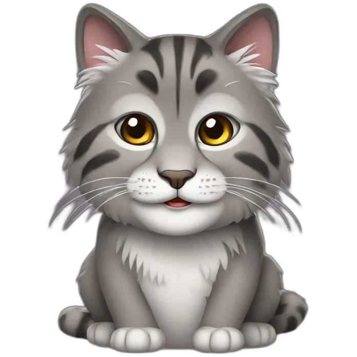 Happy manul cat programmer emoji