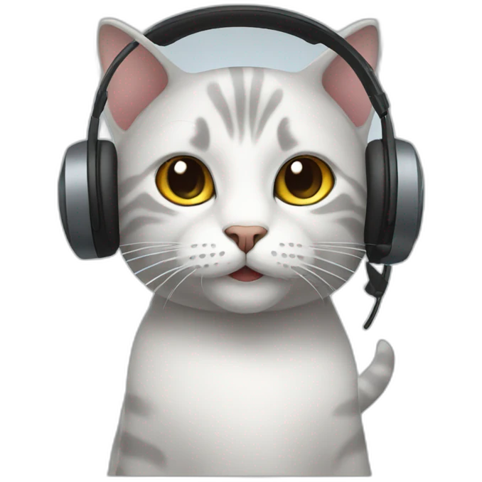 cat with headset emoji