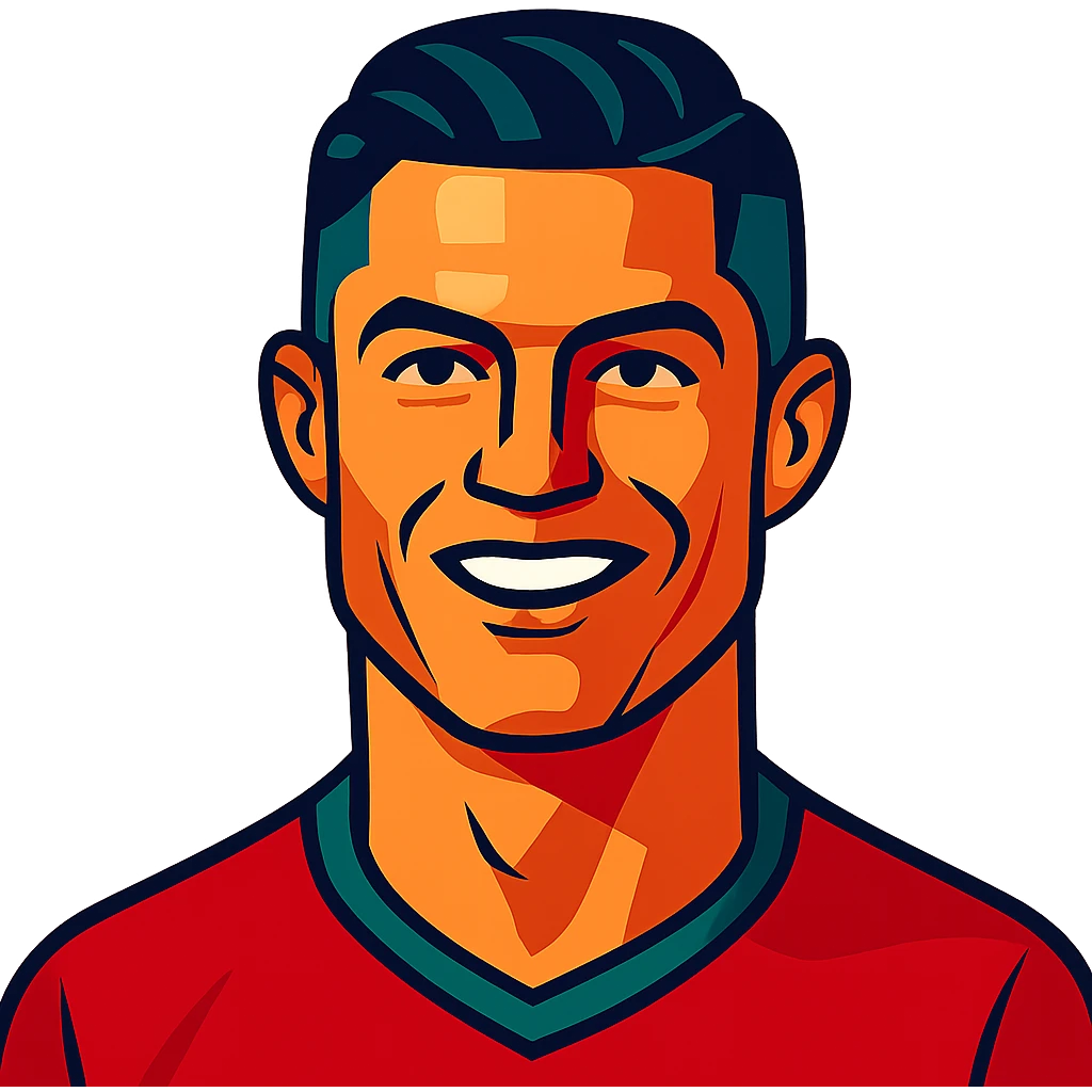vibrant toon style portrait of Ronaldo emoji