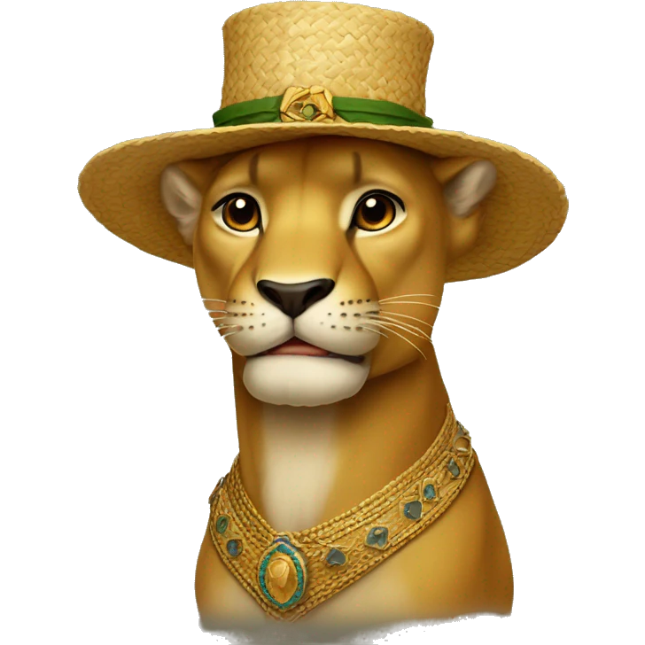 Leão de chapéu  emoji