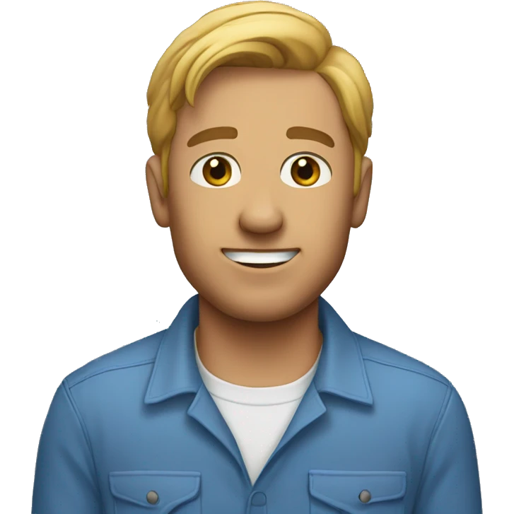 Griddy emoji using man in blue shirt emoji