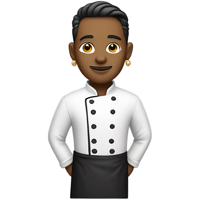male chef with stylish earrings emoji
