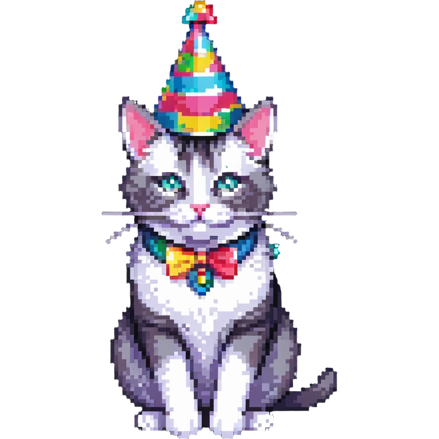 cat with a party hat emoji