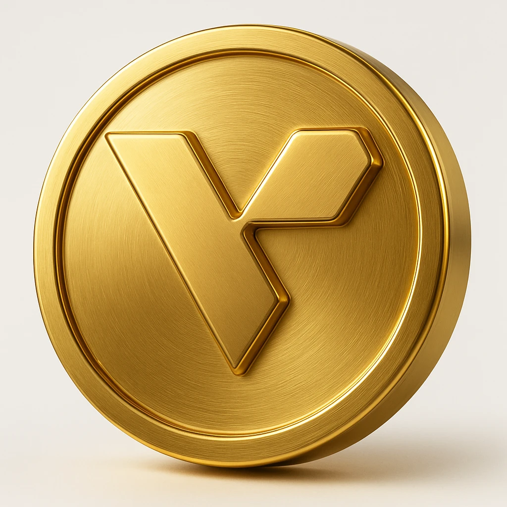 Make the logo metallic gold to match the token, keeping the rest of the design the same. emoji