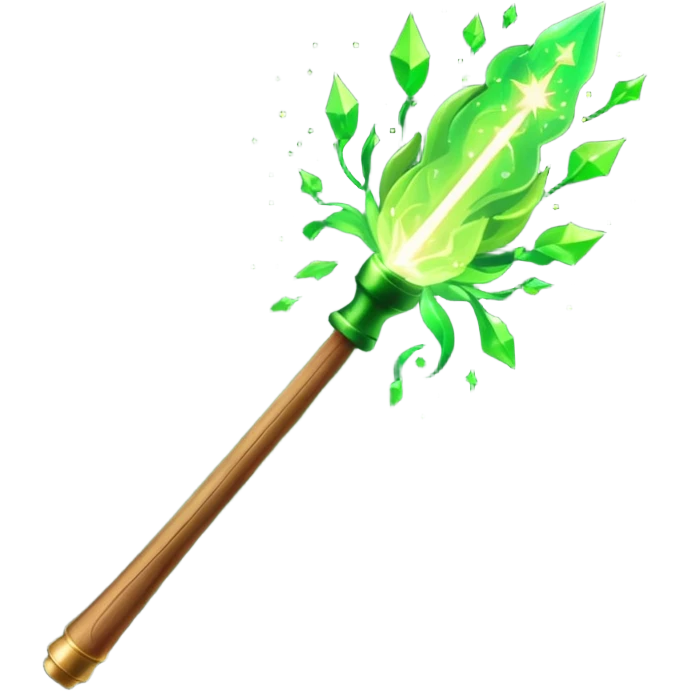 Wand with green sparks emoji