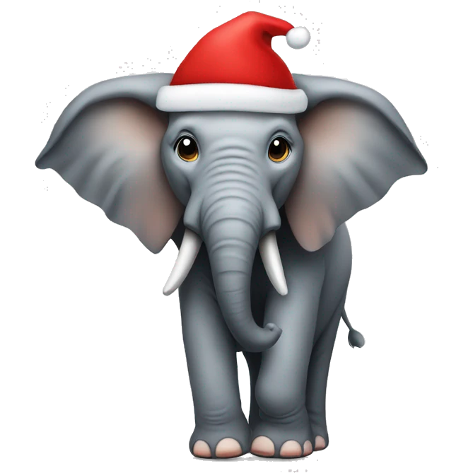 Elephant wearing a Santa hat  emoji