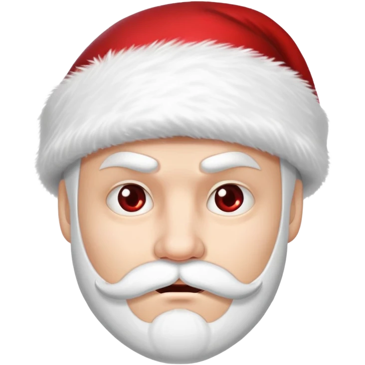 A guy wearing a Santa hat with murderous intent on his face  emoji