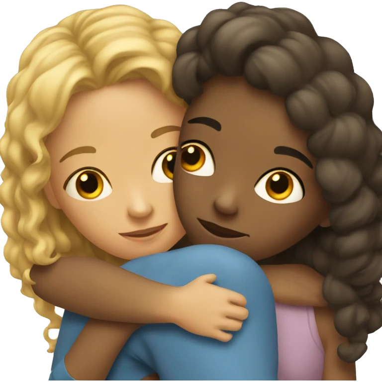 Two girls cuddling  emoji