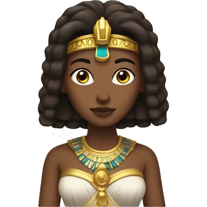Cleopatra with long brown hair emoji