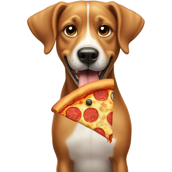 Dog eating pizza emoji