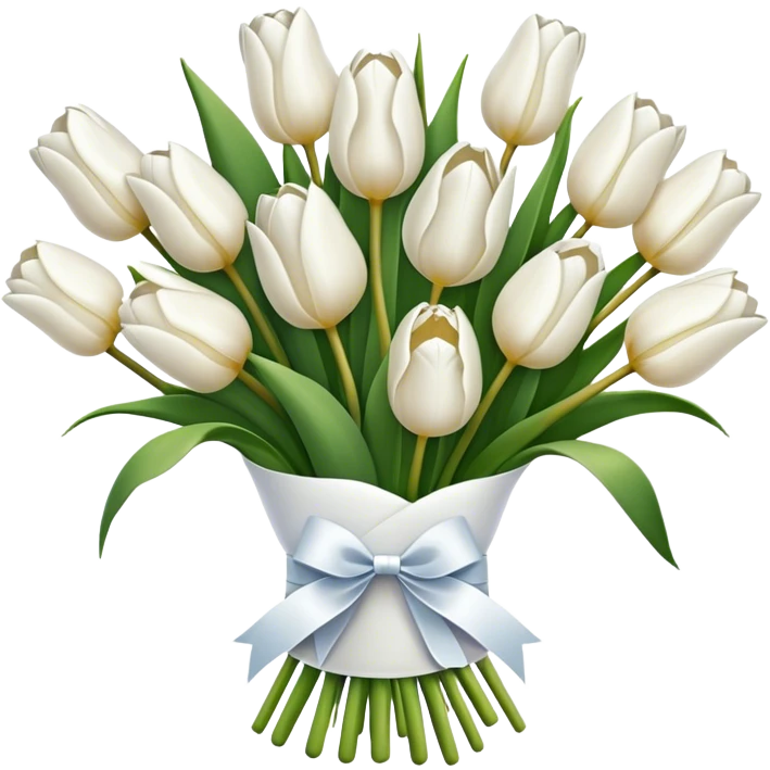 white tulip bouquet  emoji