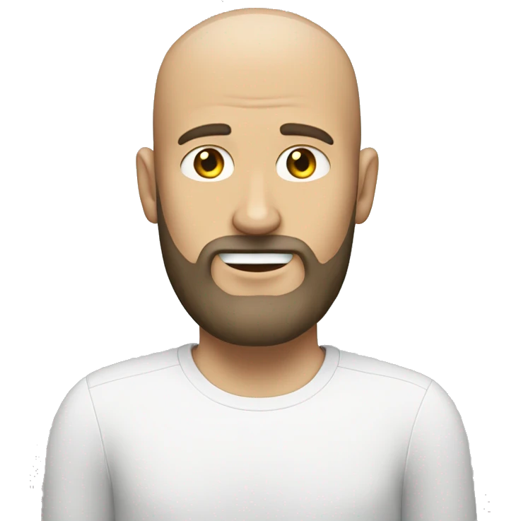 white man with beard and no hair standing infront of another white man with no hair emoji