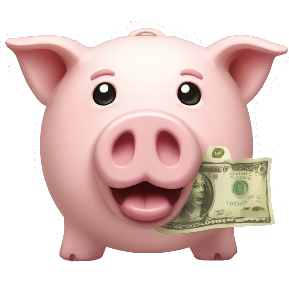 shocked pig money box emoji