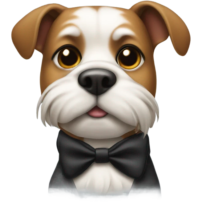 a  dog with a mustache and tuxedo emoji