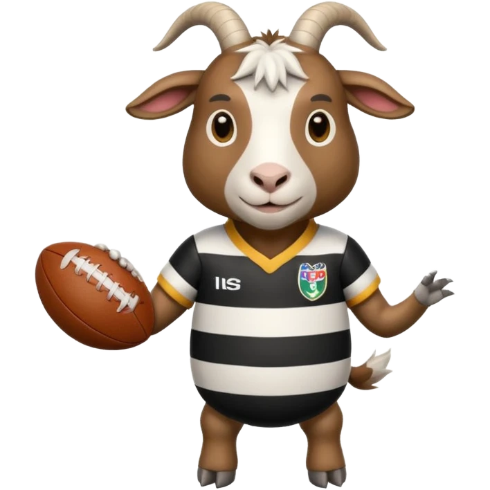 goat wearing rugby clothes emoji