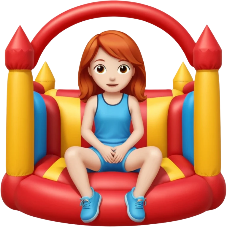 redhead girl-sitting-in-bouncy-house emoji
