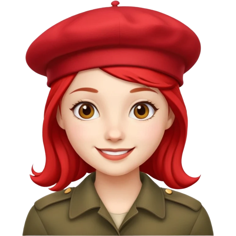 girl with a red beret, smiling emoji