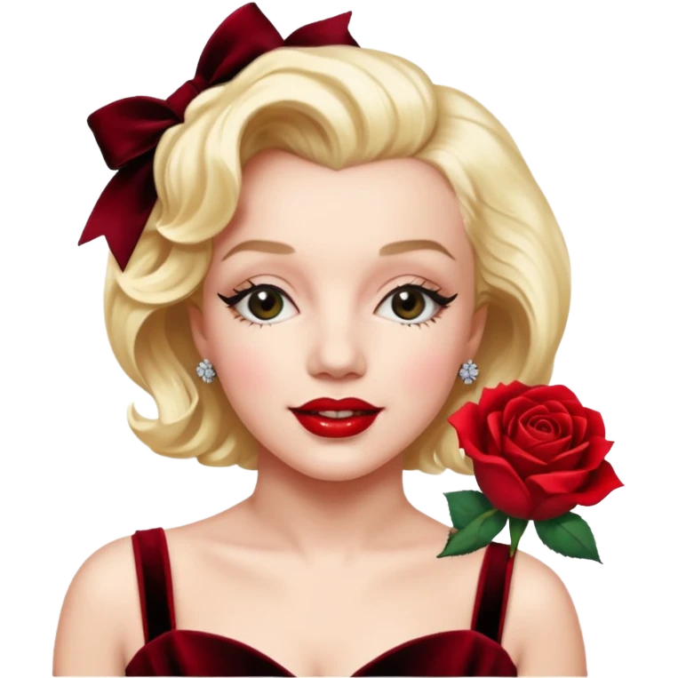 Marilyn Monroe rose with a black velvet ribbon emoji
