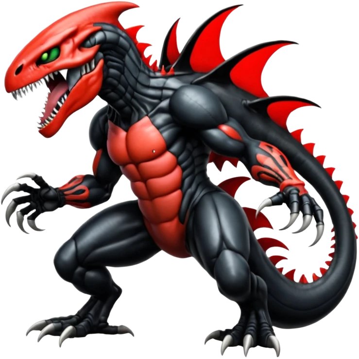 Venom-Groudon-Xenomorph-Darkrai-fusion, full body emoji