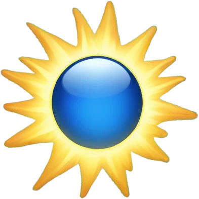 Blue sun emoji