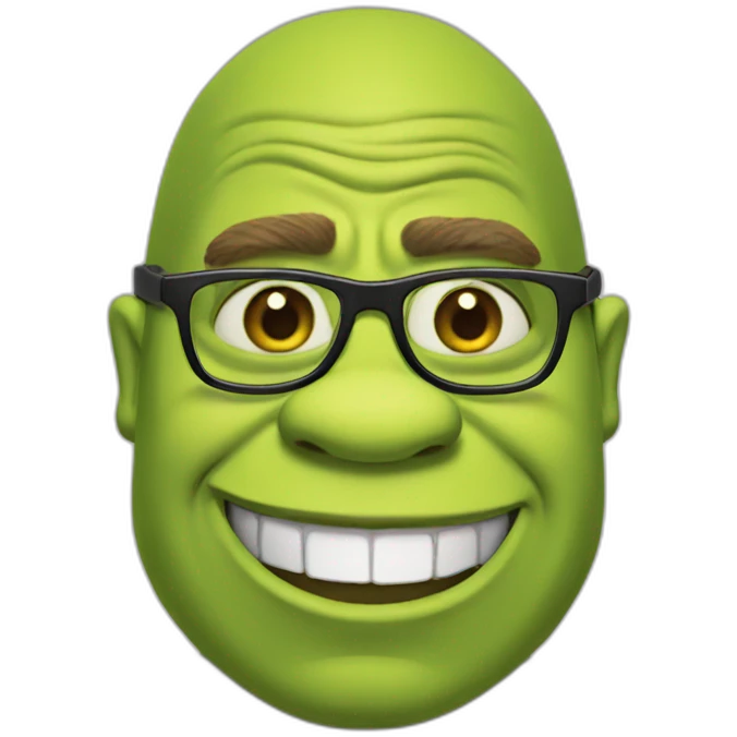 Shrek with glasses emoji