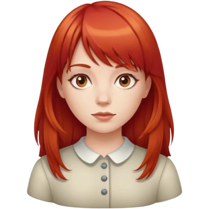 red hair girl with bangs emoji