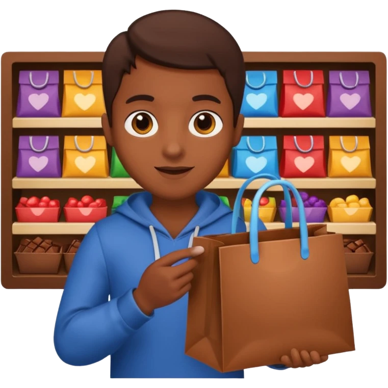 a person going to buy chocolate emoji