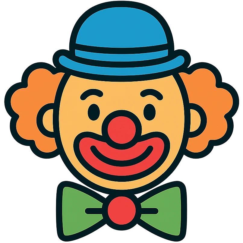 clown color outline icon emoji
