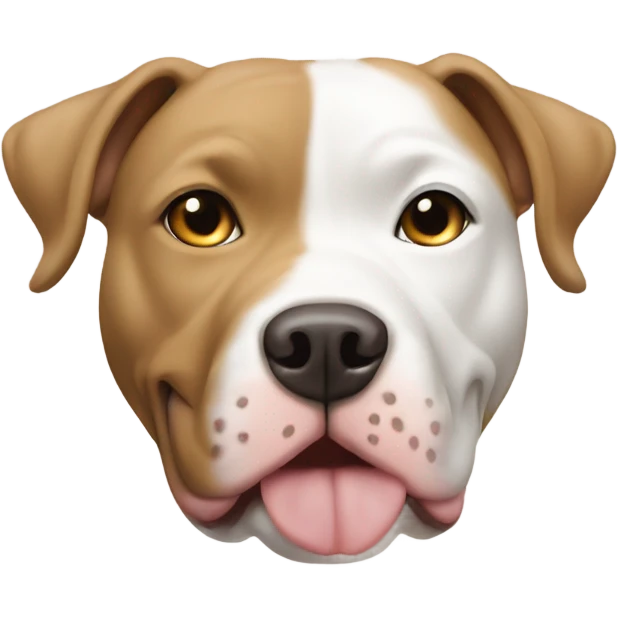 Tan and white pit bull dog emoji