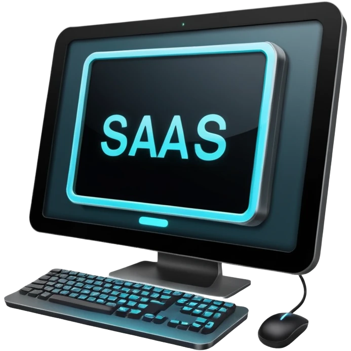 technical looking computer with text "SaaS" emoji