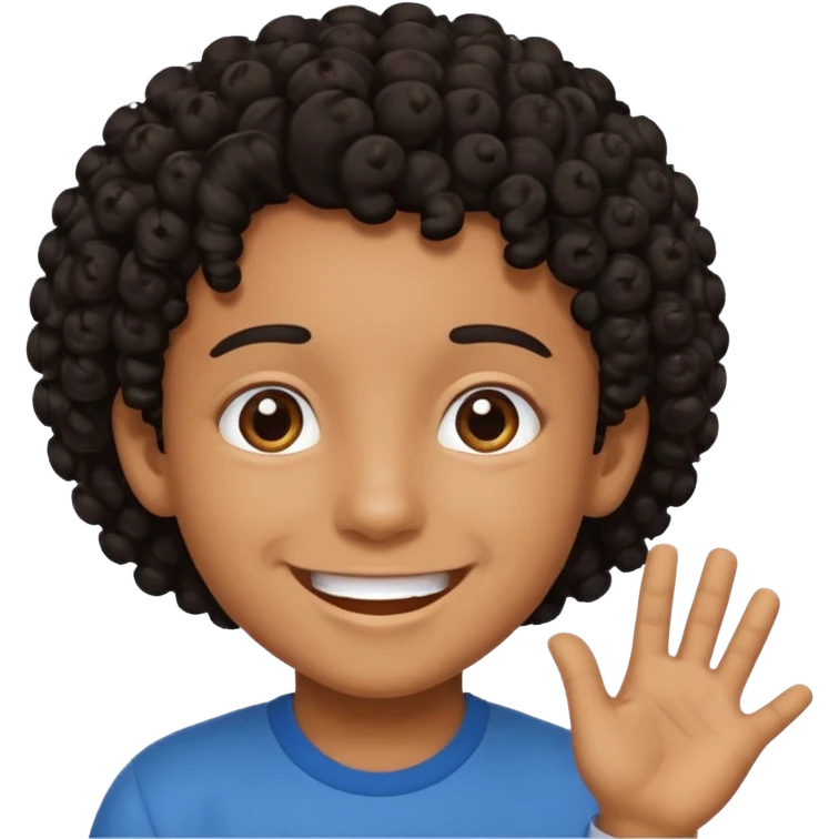 curly black haired kid emoji