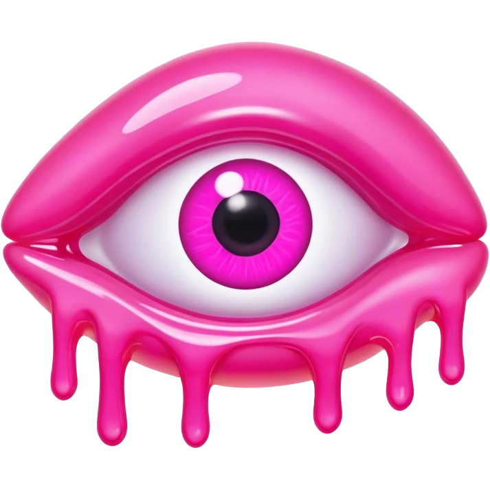 gummy pink neon melted eye emoji