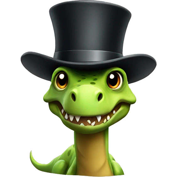 dinosaur with top hat  emoji