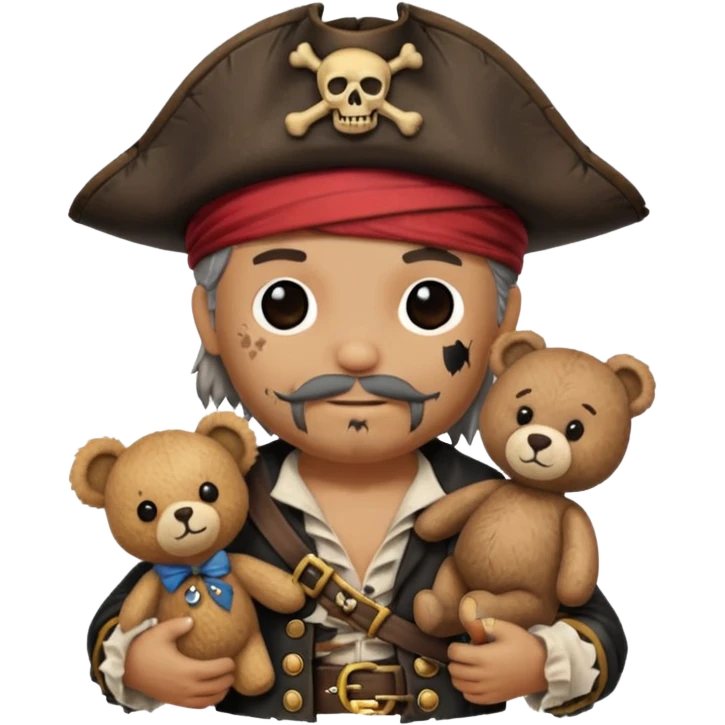 Pirate with teddy bear toy  emoji