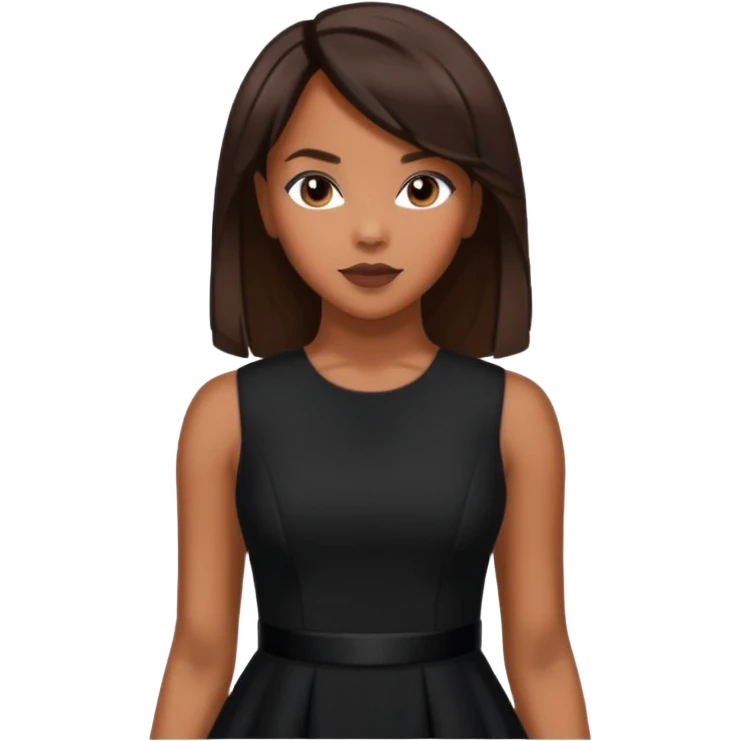 LeToya Luckett from Destiny's Child with long dark brown hair, black outfit emoji
