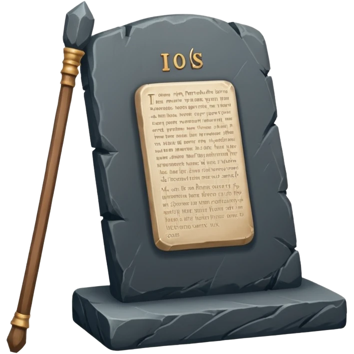 Ten commandments tablets and staff simplify emoji