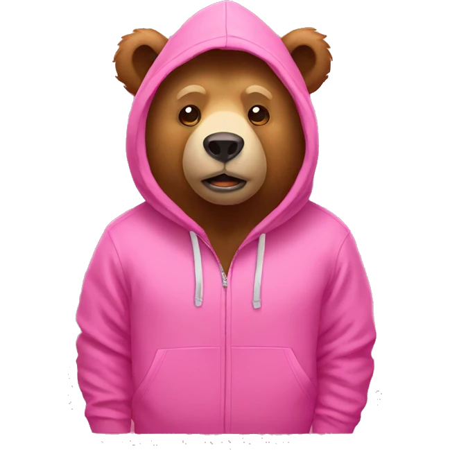 Bear wearing pink hoddie  emoji