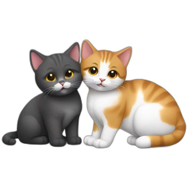 Deux chat qui se font un câlin  emoji