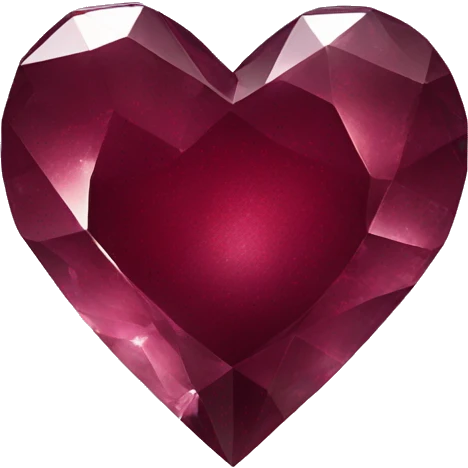 crystal heart with burgundy shimmer emoji
