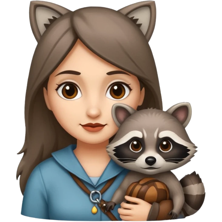 woman with racoon emoji