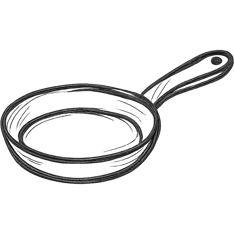 frying pan, minimal, no fill emoji