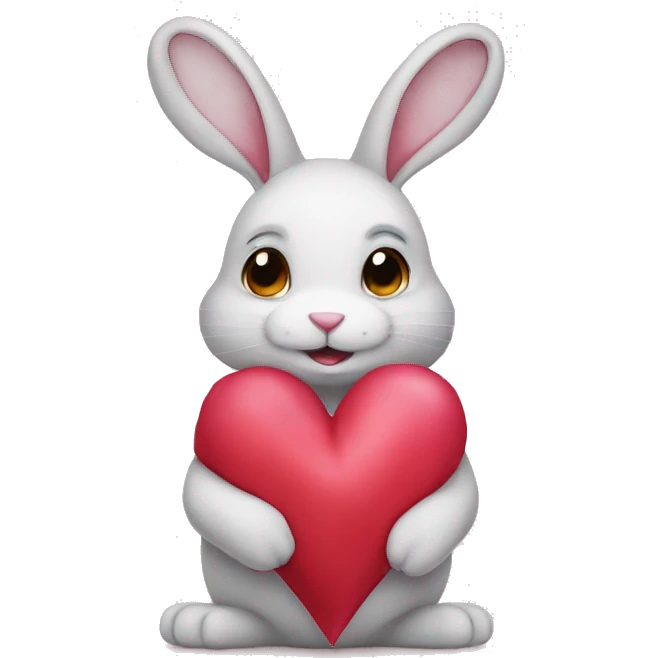 Heart ribbon rabbit emoji