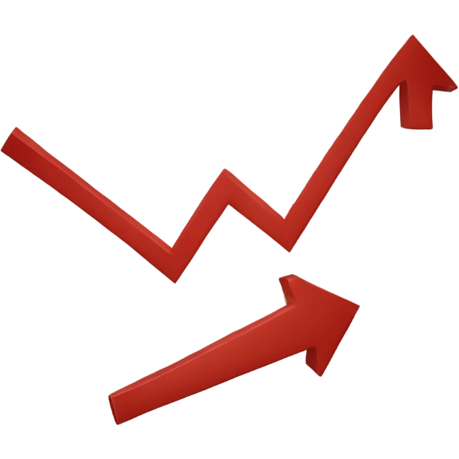 Red stock chart arrow down emoji