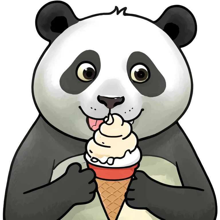 Panda eating ice cream emoji
