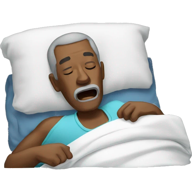 Old black man sleeping and snoring emoji