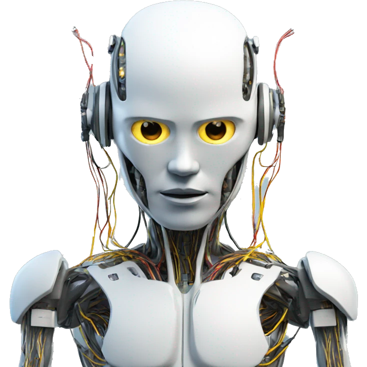 errored cyborg with wires and circuits  emoji