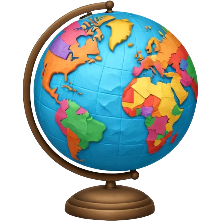 Papier-Mâché Globe with paper only globe. emoji
