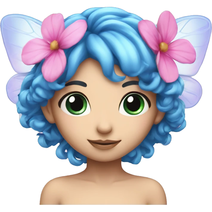 Beautiful flower fairy pink blue emoji