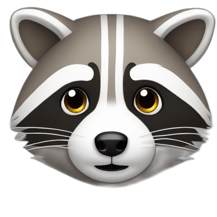 raccoon round face emoji